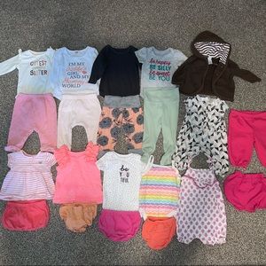 23 piece baby girl clothes outfit bundle lot; Size 3-6 Months